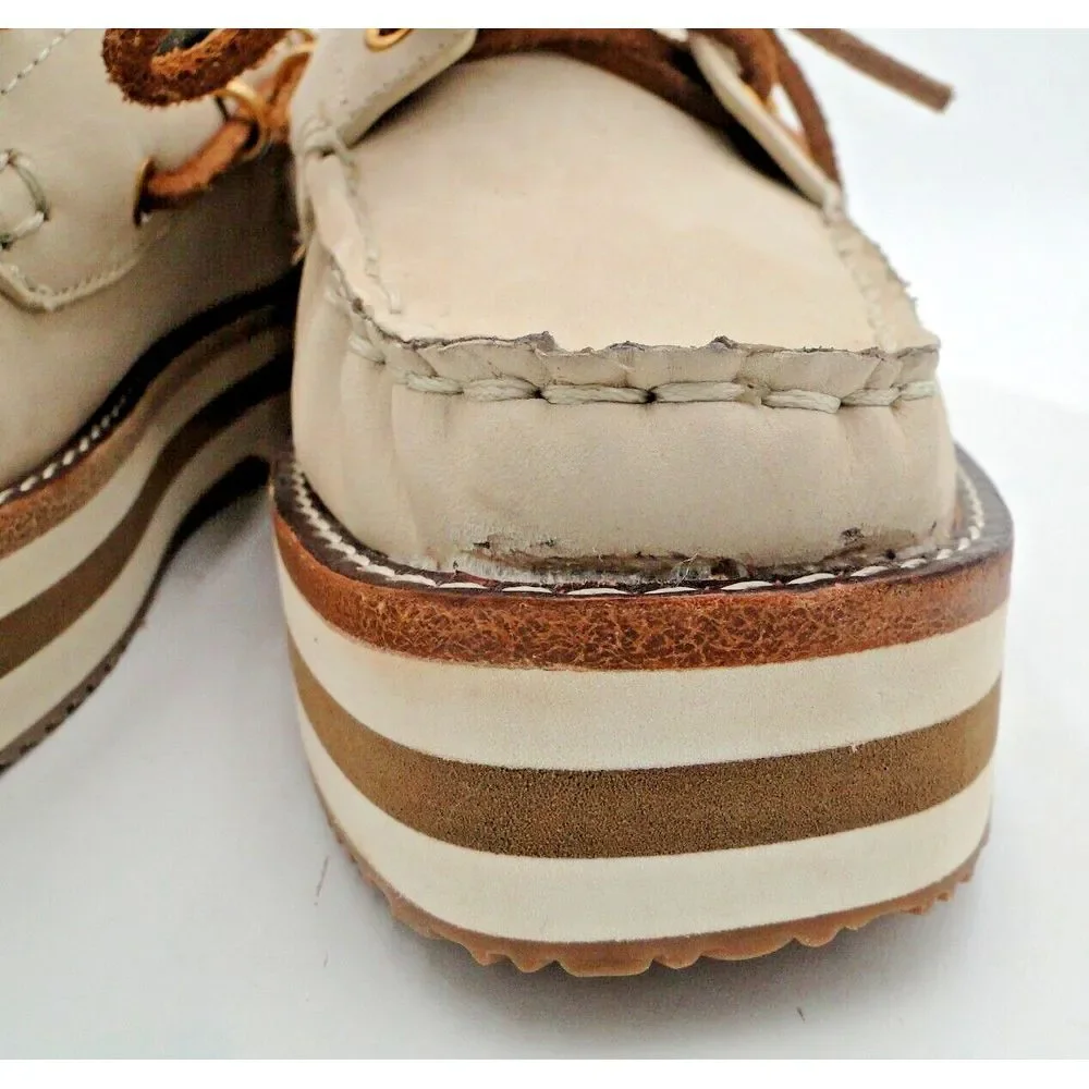 Tory Burch Joey Flat Form Boat Shoe Nubuck Comfort size‎ 5M